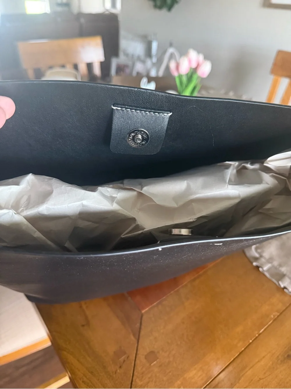 Steve Madden Black Leather Bucket Handbag